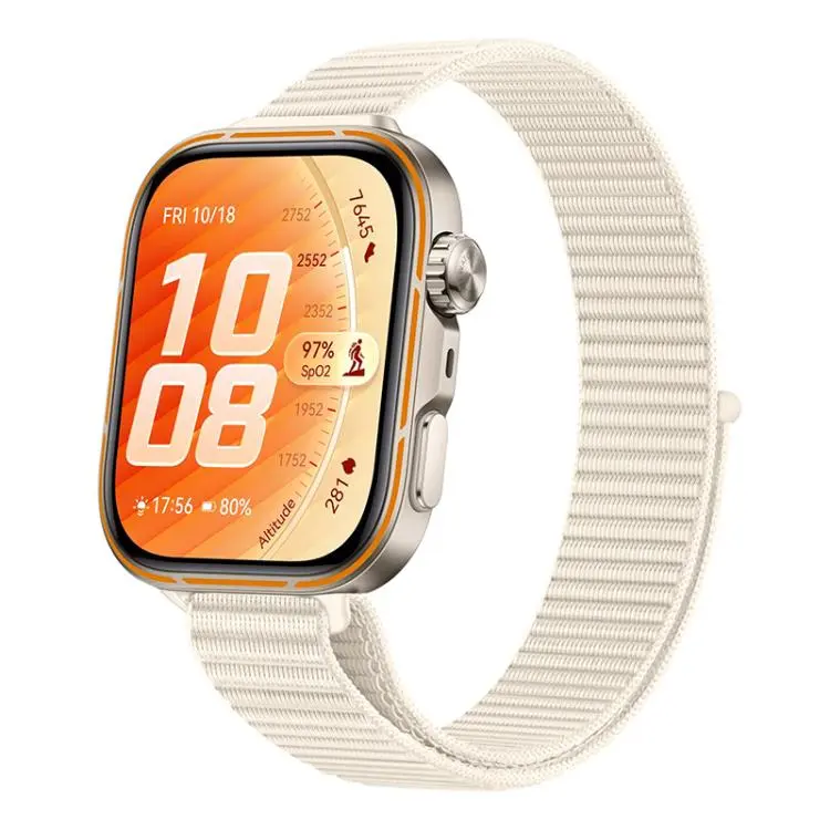 For Huawei Watch Fit 5 / Fit 5 Pro / Fit 4 Slim Style Nylon Hook And Loop Fastener Watch Band(Starlight)