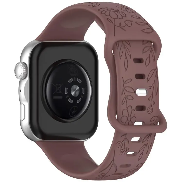 For Huawei Watch Fit 5 / Fit 5 Pro / Fit 4 Sunflower Pattern Butterfly Buckle Silicone Watch Band(Smoky Purple)