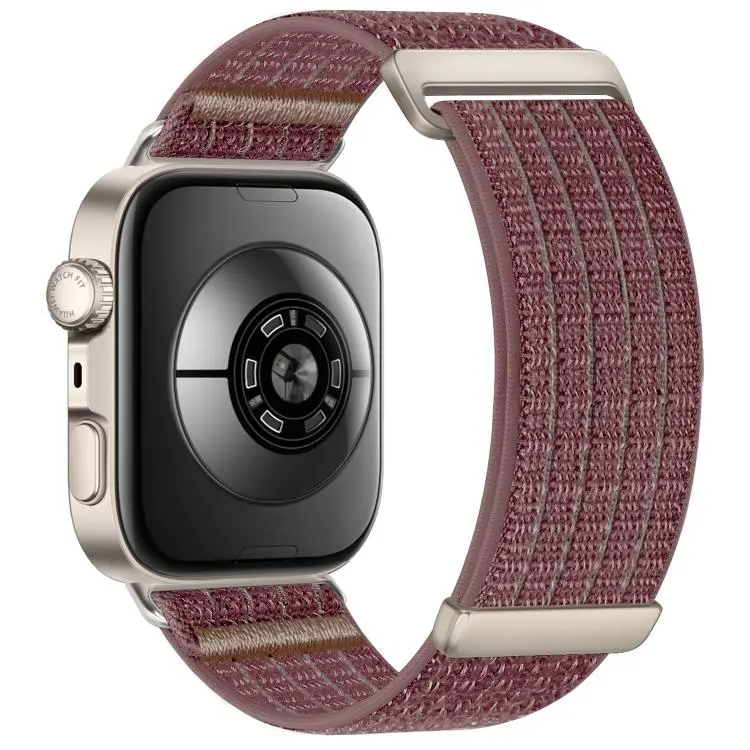 For Huawei Watch Fit 5 / Fit 5 Pro / Fit 4 xDfind Two Section Nylon Breathable Hook And Loop Fastener Watch Band(Smoky Purple)