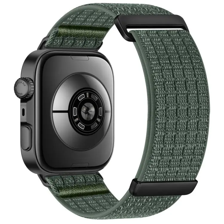 For Huawei Watch Fit 5 / Fit 5 Pro / Fit 4 xDfind Two Section Nylon Breathable Hook And Loop Fastener Watch Band(Spruce Green)