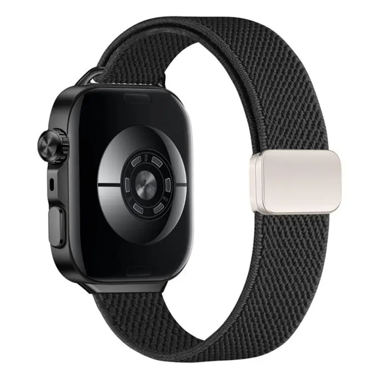 For Huawei Watch Fit5 / Fit5 Pro / Fit4 Slim Magnetic Buckle Elastic Nylon Watch Band(Black)