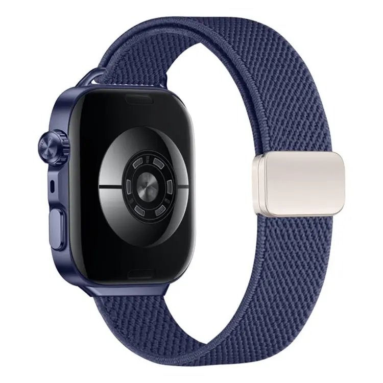 For Huawei Watch Fit5 / Fit5 Pro / Fit4 Slim Magnetic Buckle Elastic Nylon Watch Band(Cadet Blue)