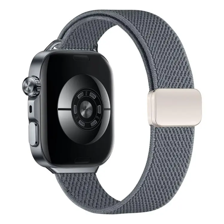 For Huawei Watch Fit5 / Fit5 Pro / Fit4 Slim Magnetic Buckle Elastic Nylon Watch Band(Dark Gray)
