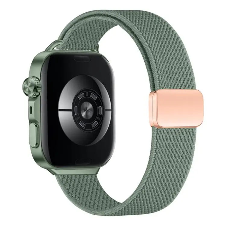 For Huawei Watch Fit5 / Fit5 Pro / Fit4 Slim Magnetic Buckle Elastic Nylon Watch Band(Green)
