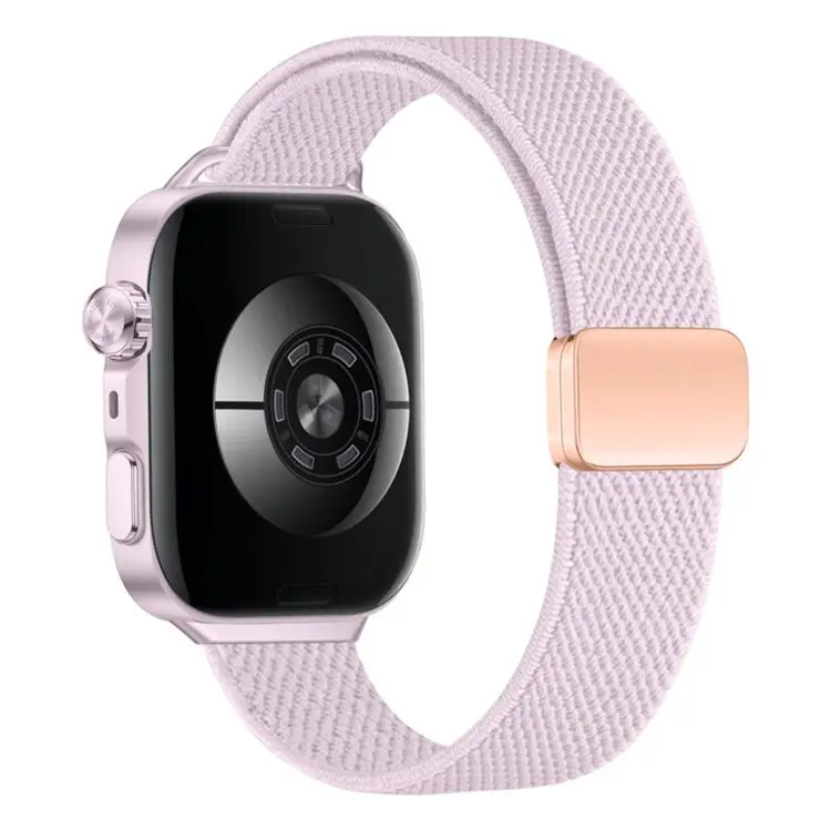 For Huawei Watch Fit5 / Fit5 Pro / Fit4 Slim Magnetic Buckle Elastic Nylon Watch Band(Lavender Gray)