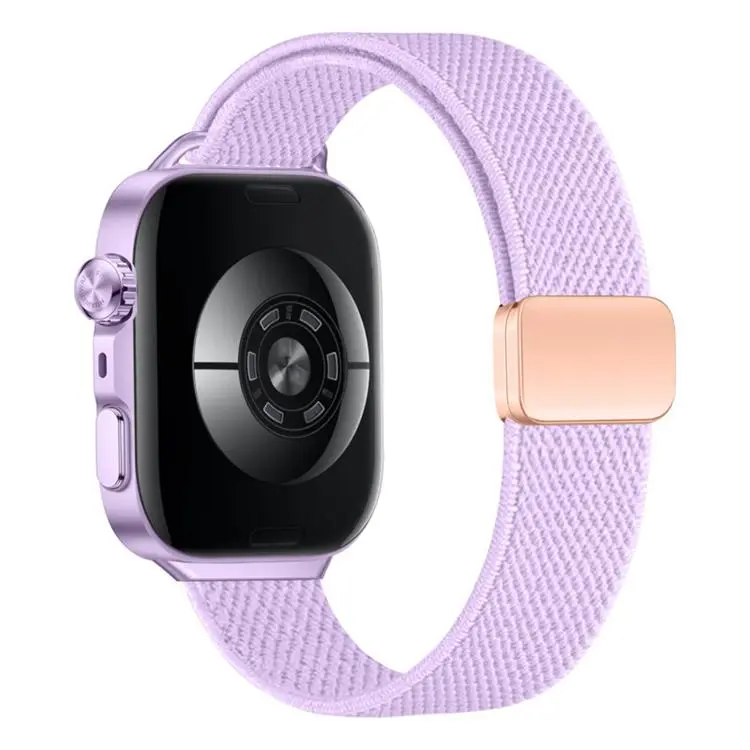 For Huawei Watch Fit5 / Fit5 Pro / Fit4 Slim Magnetic Buckle Elastic Nylon Watch Band(Lavender Purple)