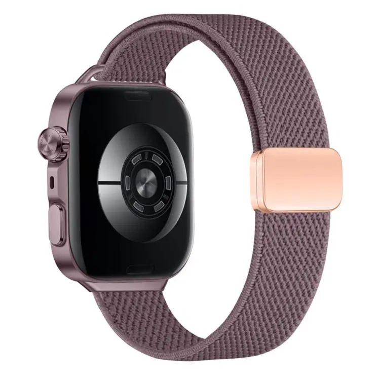 For Huawei Watch Fit5 / Fit5 Pro / Fit4 Slim Magnetic Buckle Elastic Nylon Watch Band(Purple)