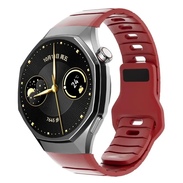 For Huawei Watch GT 6 Pro Dedicated Connector Armor-Style Reverse Buckle Silicone Watch Band(Red)