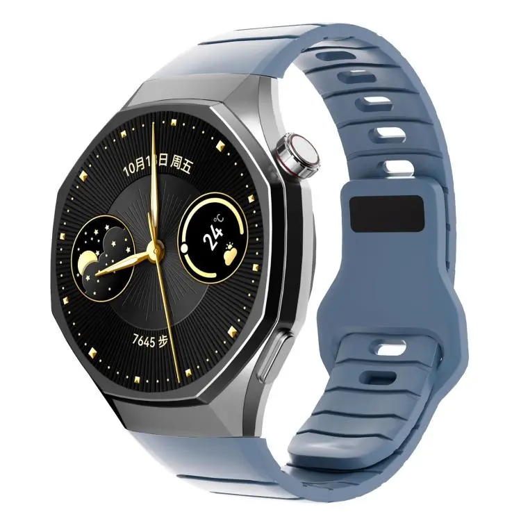 For Huawei Watch GT 6 Pro Dedicated Connector Armor-Style Reverse Buckle Silicone Watch Band(Royal Blue)
