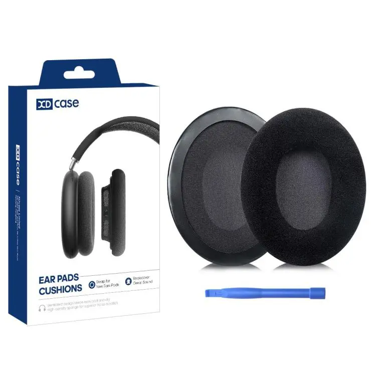For HyperX Cloud II 2 / HyperX Cloud Series XDcase 1 Pair Headset Replacement Ear Pads with Prying Tool(Velour-Black)