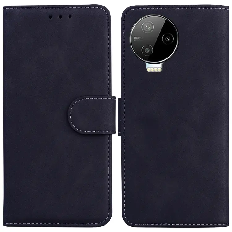 For Infinix Note 12 Pro 4G Skin Feel Pure Color Flip Leather Phone Case(Black)