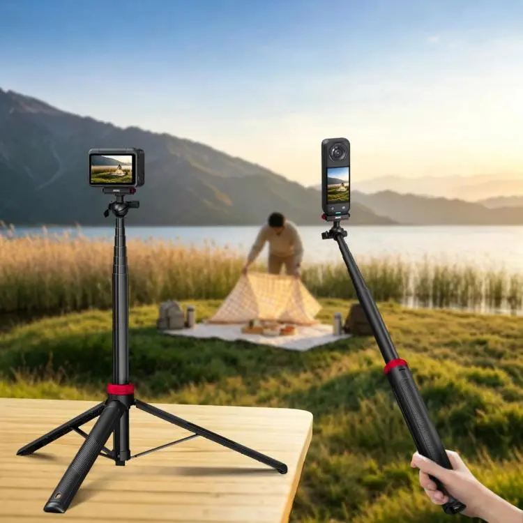 For Insta360 Ace Pro 2 / X5 BRDRC 1.6m Ball Head Quick-Release Tripod Selfie Extension Pole(Black)