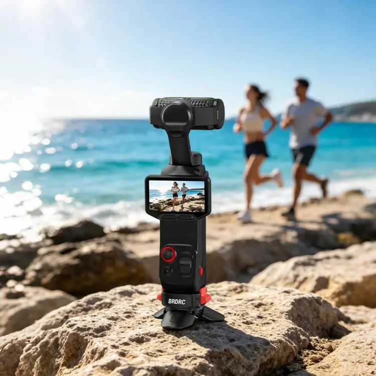 For Insta360 Luna Ultra BRDRC Magnetic Clip Quick-Release Charging Tripod(Black)