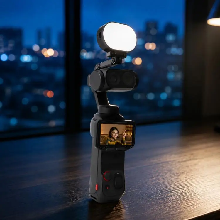 For Insta360 Luna Ultra Mini LED Fill Light Warm / Cool Soft Light for Vlogging / Livestreaming / Selfies(Black)