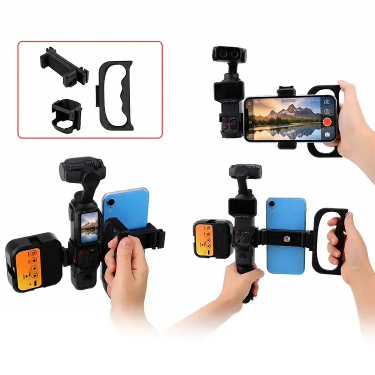 For Insta360 Luna Ultra Modular Smartphone Handheld Mount Camera Expansion Bracket Adapter(Black)