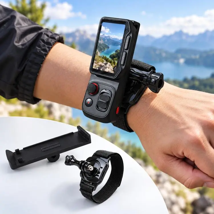 For Insta360 Luna Ultra Screen Module 360-degree Rotatable Wrist Strap Mount Kit Wristband Holder(Black)