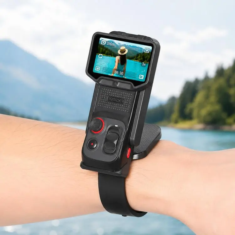 For Insta360 Luna Ultra Wrist Strap Mount Frame Remote Screen Holder(Black)