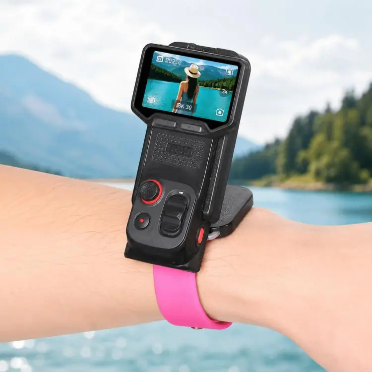 For Insta360 Luna Ultra Wrist Strap Mount Frame Remote Screen Holder(Pink)