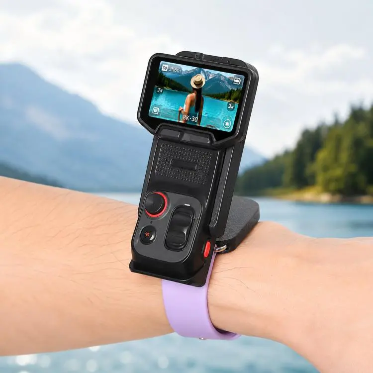 For Insta360 Luna Ultra Wrist Strap Mount Frame Remote Screen Holder(Purple)