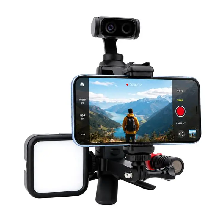 For Insta360 X6 2-in-1 Quick-Release Phone Clamp Mount(Black)