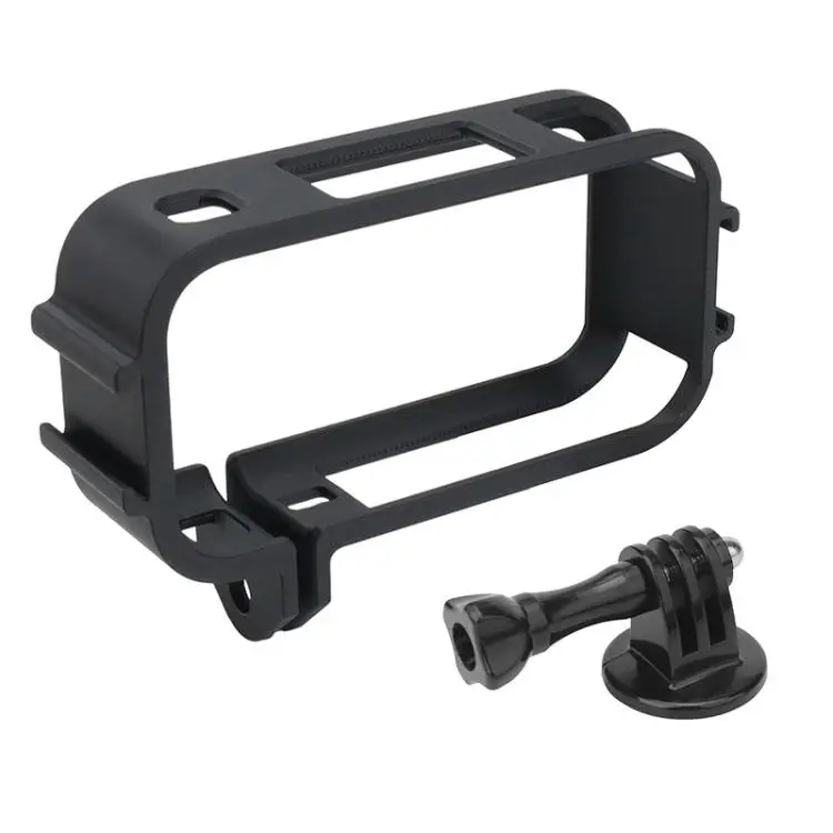 For Insta360 X6 Camera Protective Frame with 1/4 Screw Mount & Cold Shoe(Horizontal Frame Black)