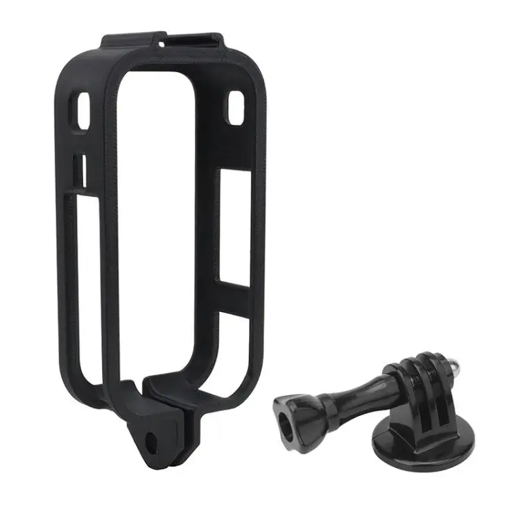 For Insta360 X6 Camera Protective Frame with 1/4 Screw Mount & Cold Shoe(Vertical Frame Black)