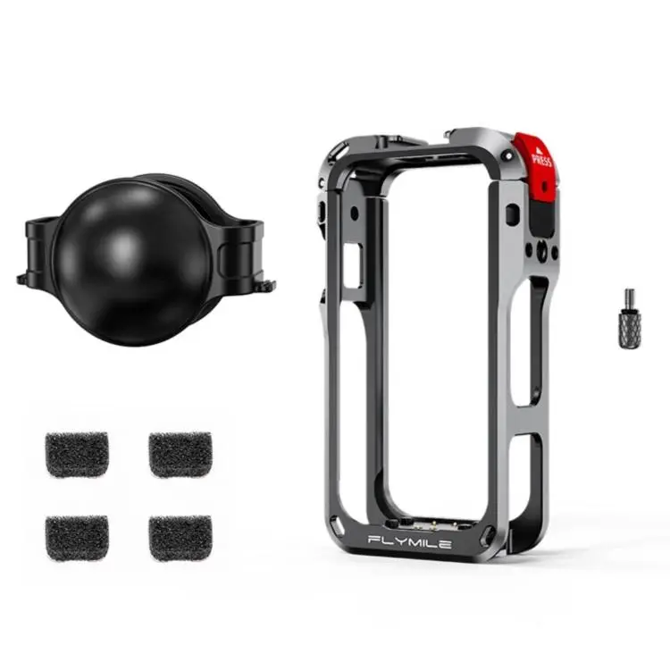 For Insta360 X6 Flymile Action Camera Cage Protective Shockproof Frame(Aluminum Alloy)