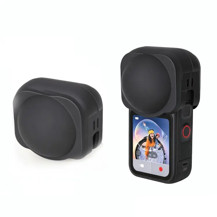 For Insta360 X6 Silicone Lens Cap Anti-Scratch Soft Camera Lens Cover(Black)