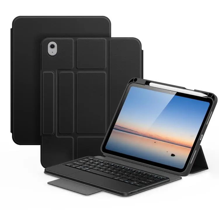 For iPad 2025 / 2022 DUX DUCIS YK Series Magnetic Wireless Keyboard Vegan Leather Tablet Case(Black)