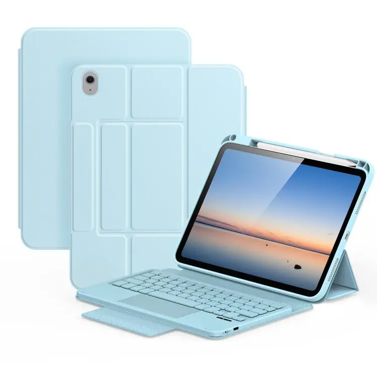 For iPad 2025 / 2022 DUX DUCIS YK Series Magnetic Wireless Keyboard Vegan Leather Tablet Case(Blue)