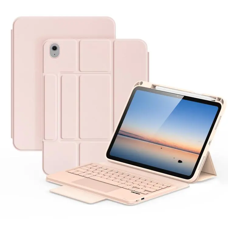 For iPad 2025 / 2022 DUX DUCIS YK Series Magnetic Wireless Keyboard Vegan Leather Tablet Case(Pink)