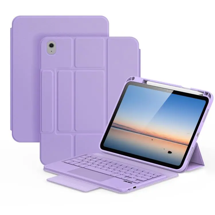 For iPad 2025 / 2022 DUX DUCIS YK Series Magnetic Wireless Keyboard Vegan Leather Tablet Case(Purple)