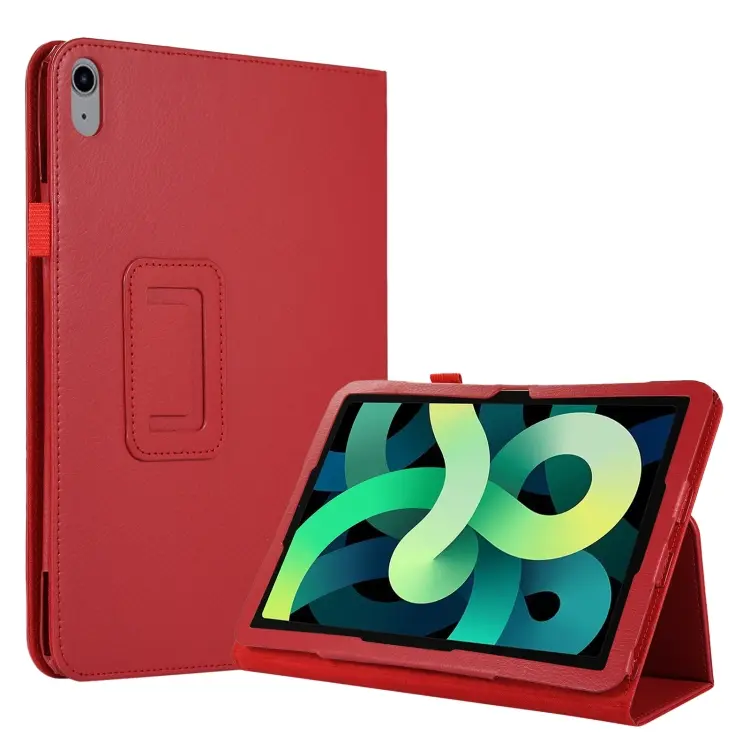 For iPad 2025 / 2022 Litchi Texture Leather Smart Tablet Case with Holder(Red)