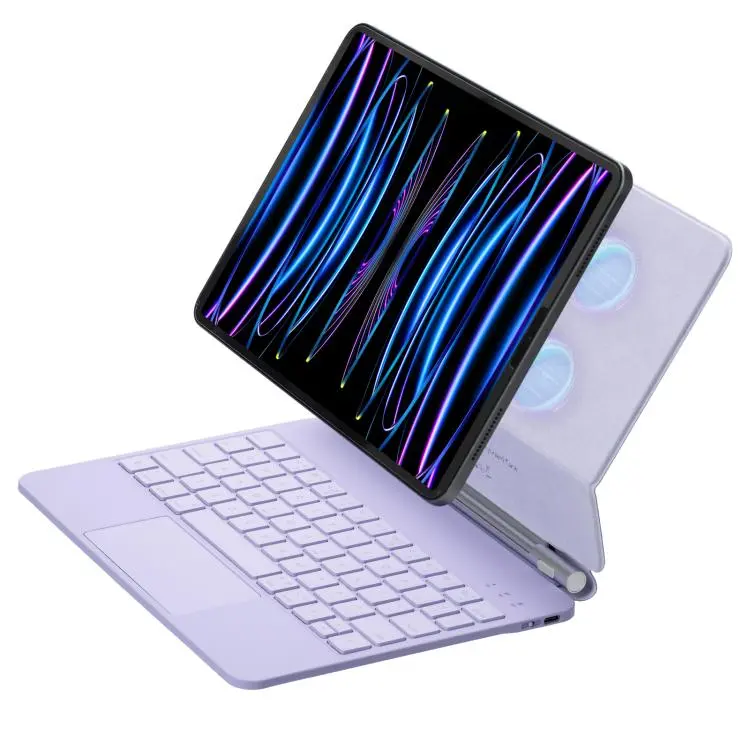 For iPad Air 11 2025 / 2024 / Pro 11 2022 Touch Pad Bluetooth Keyboard Leather Tablet Cover(Purple)