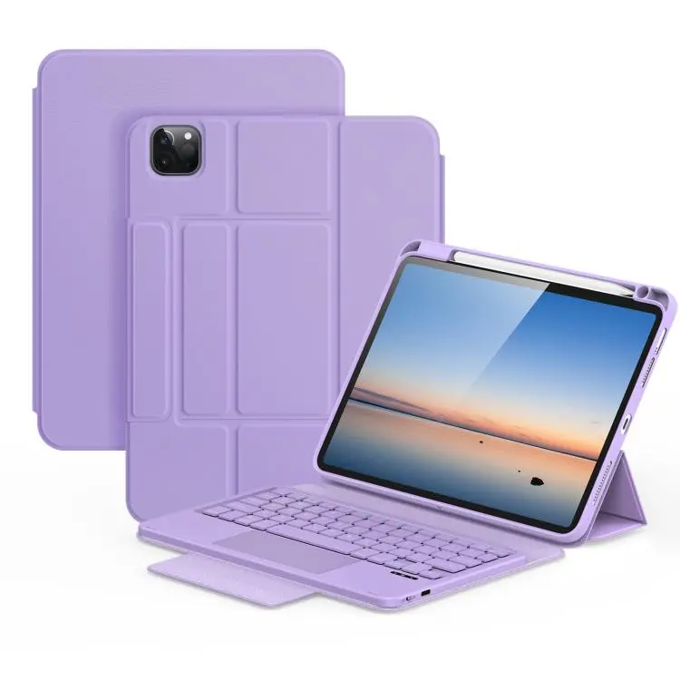 For iPad Air 11 2026 / 2025 / 2024 DUX DUCIS YK Series Magnetic Wireless Keyboard Vegan Leather Tablet Case(Purple)