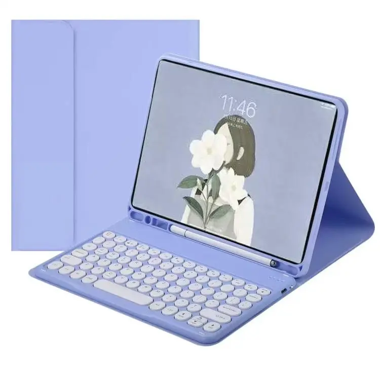 For ipad Air 11 Magnetic Bluetooth Keyboard Case for Tablet(Bright Purple)