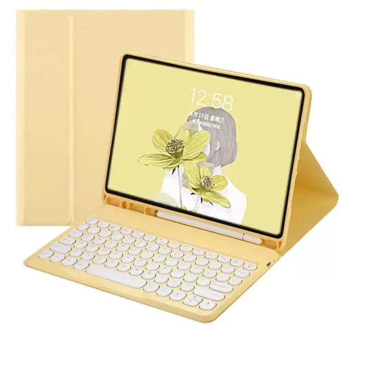 For ipad Air 11 Magnetic Bluetooth Keyboard Case for Tablet(Yellow)