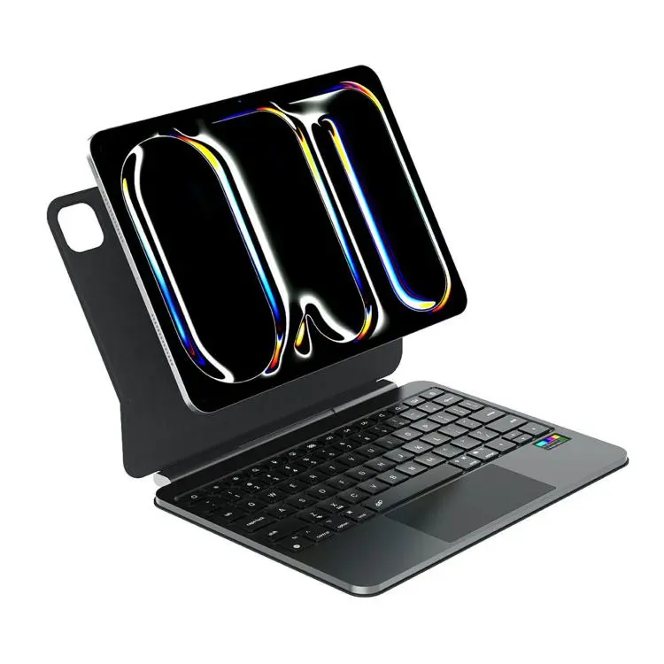 For iPad Air 11 / Pro 11 Magic Keyboard 2nd Gen Colour Display Full-Surface Touchpad Bluetooth Backlit Keyboard(Black)