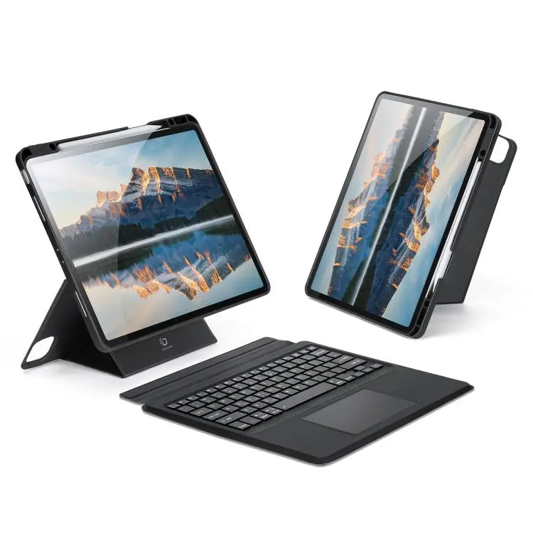 For iPad Air 13 2025 / 2024 DUX DUCIS DK Series Backlight Magnetic Wireless Keyboard Vegan Leather Tablet Case(Black)