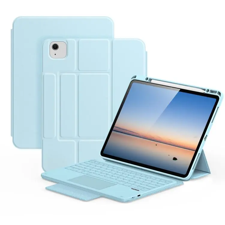 For iPad Air 13 2026 / 2025 / 2024 DUX DUCIS YK Series Magnetic Wireless Keyboard Vegan Leather Tablet Case(Blue)