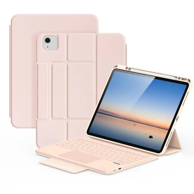 For iPad Air 13 2026 / 2025 / 2024 DUX DUCIS YK Series Magnetic Wireless Keyboard Vegan Leather Tablet Case(Pink)