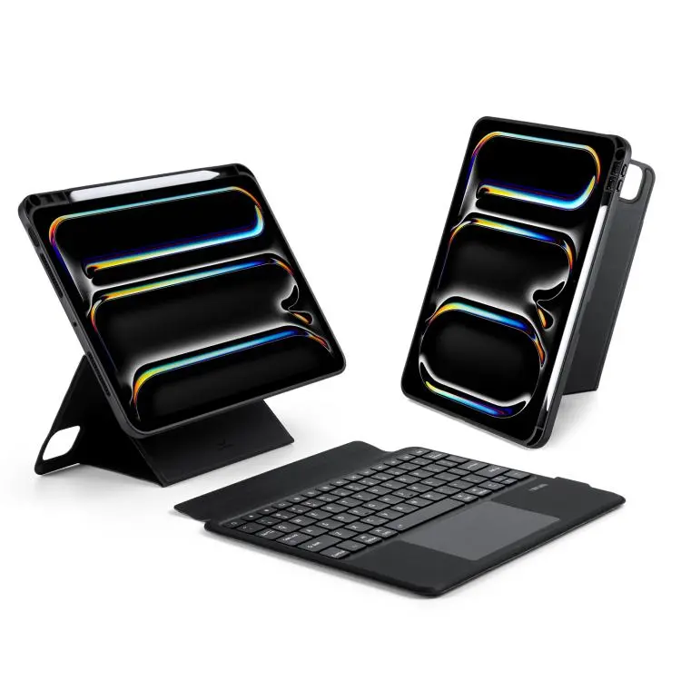 For iPad Pro 11 2025 / 2024 DUX DUCIS DK Series Backlight Magnetic Wireless Keyboard Vegan Leather Tablet Case(Black)