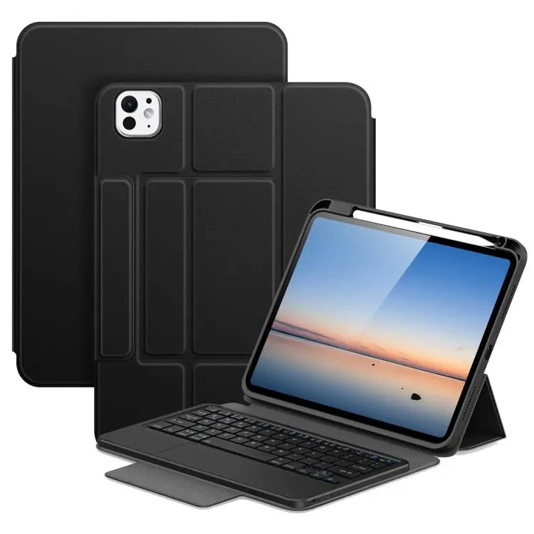 For iPad Pro 11 2025 / 2024 DUX DUCIS YK Series Magnetic Wireless Keyboard Vegan Leather Tablet Case(Black)