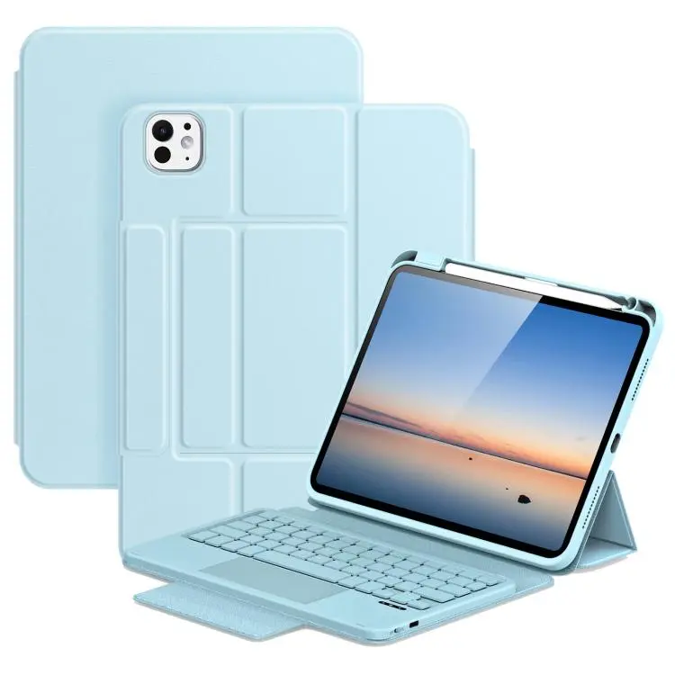 For iPad Pro 11 2025 / 2024 DUX DUCIS YK Series Magnetic Wireless Keyboard Vegan Leather Tablet Case(Blue)