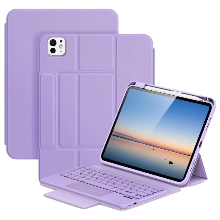 For iPad Pro 11 2025 / 2024 DUX DUCIS YK Series Magnetic Wireless Keyboard Vegan Leather Tablet Case(Purple)