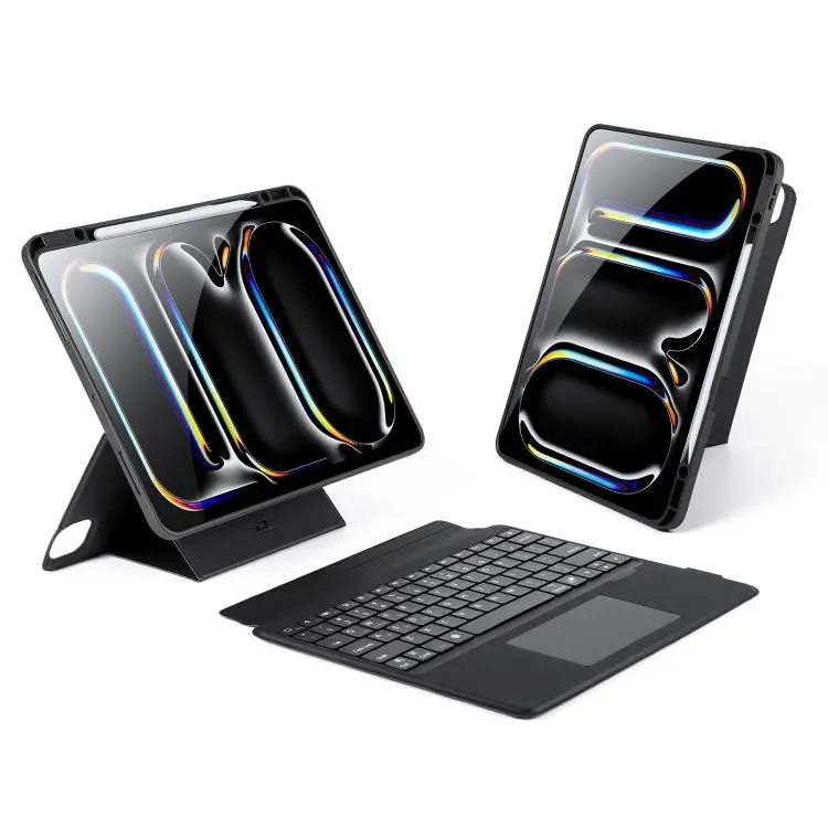 For iPad Pro 13 2025 / 2024 DUX DUCIS DK Series Backlight Magnetic Wireless Keyboard Vegan Leather Tablet Case(Black)