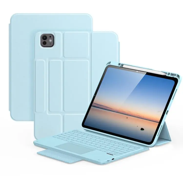 For iPad Pro 13 2025 / 2024 DUX DUCIS YK Series Magnetic Wireless Keyboard Vegan Leather Tablet Case(Blue)