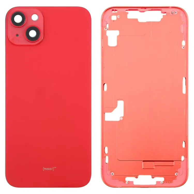 For iPhone 14 Plus EU Version Battery Back Cover with Middle Frame(Red)
