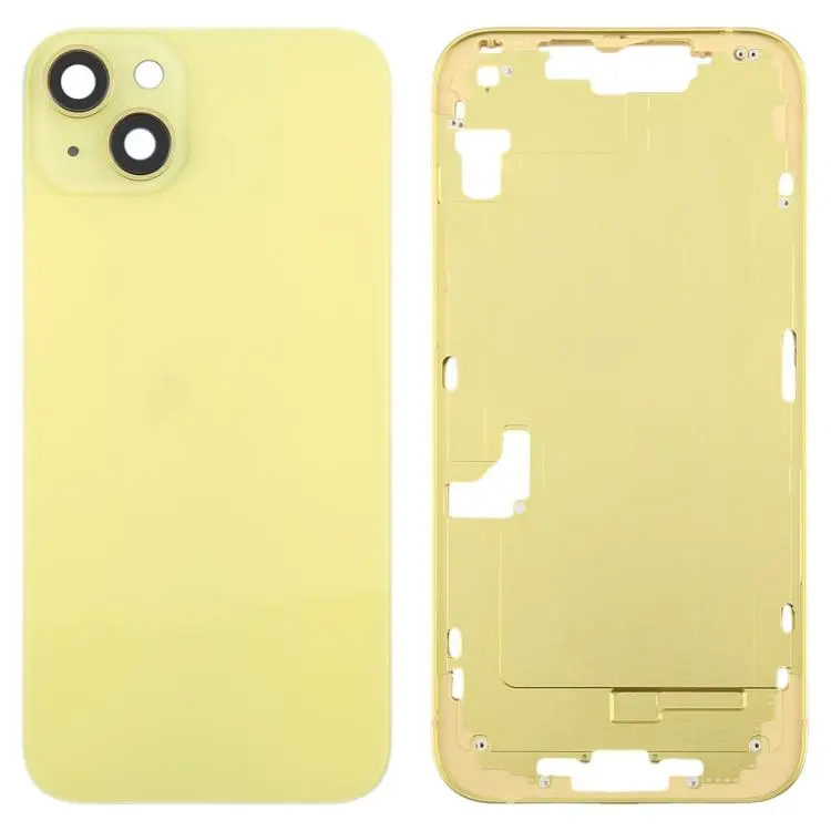 For iPhone 14 Plus EU Version Battery Back Cover with Middle Frame(Yellow)