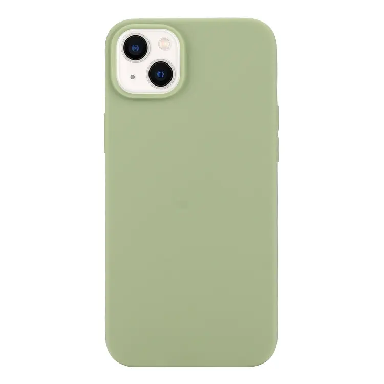 For iPhone 14 Plus Solid Color Frosted Silicone Phone Case(Bean Green)